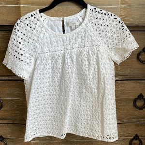 J Crew eyelet top
